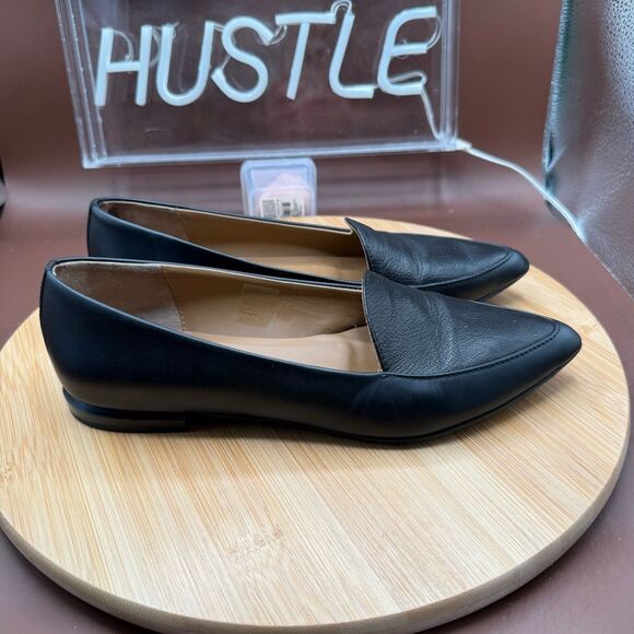 EVERLANE Flat Loafer Pointed Toe Italian Leather Shoes Black US Sz 6 - Picture 2 of 12